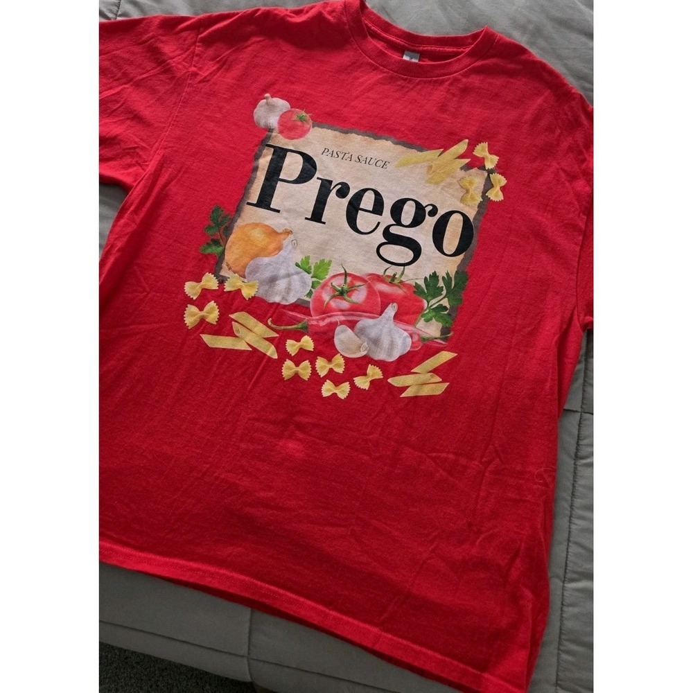 Prego‎ Pasta Jar Sauce T Shirt XL Funny Italian Debate Gravy Vs Sauce Tee